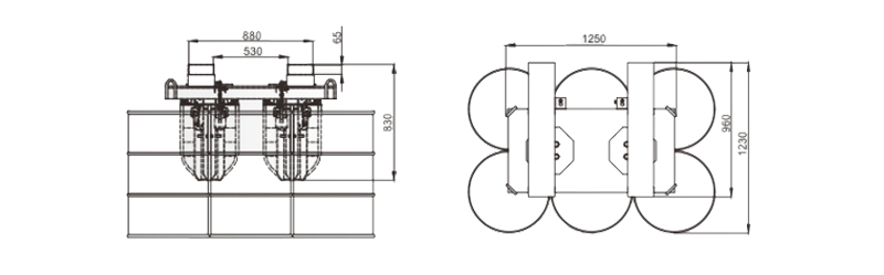 六桶油桶吊具具參數尺寸